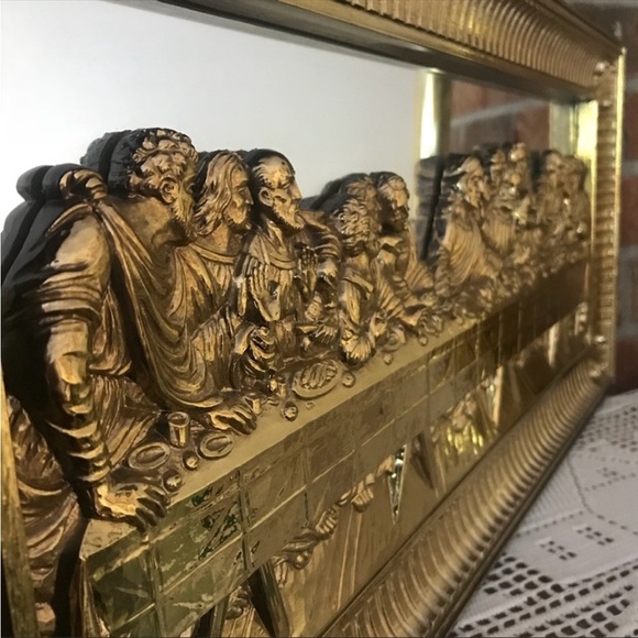 Vintage Last Supper Gold 3D Mirror‼️FINAL SALE - Picture 5 of 10